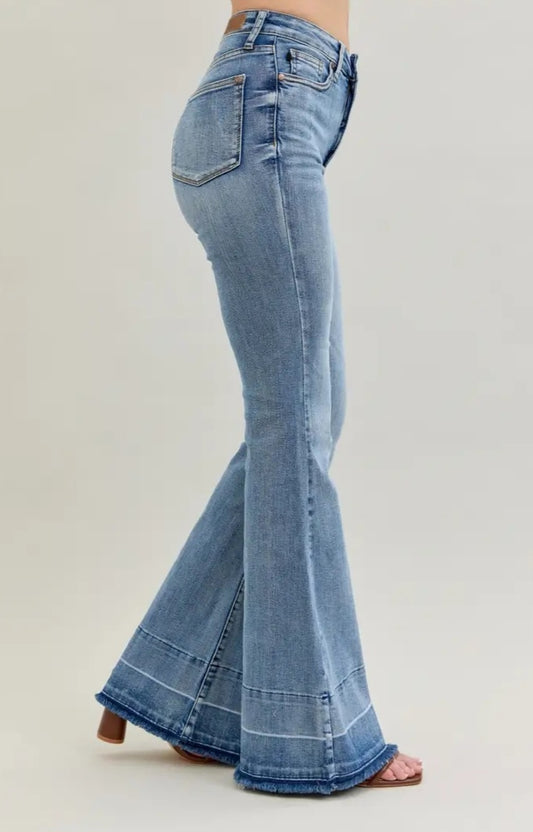 High Waisted Tummy Control Release Hem Flare