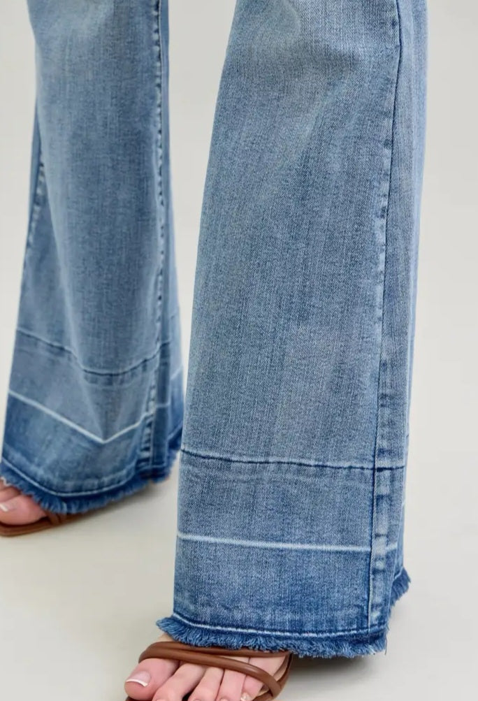 High Waisted Tummy Control Release Hem Flare