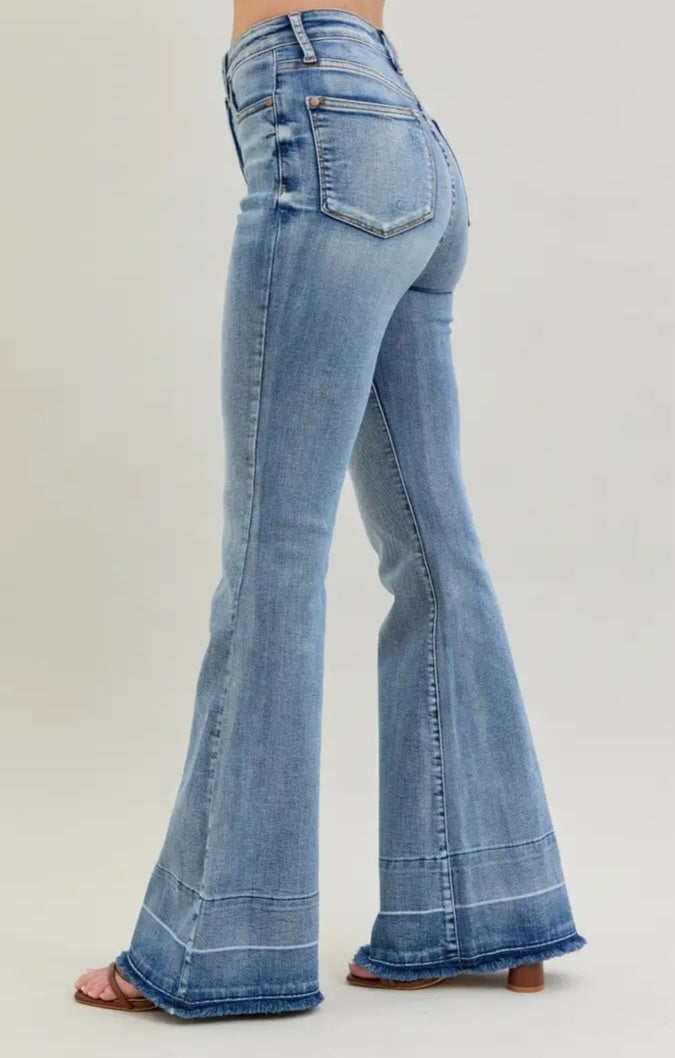 High Waisted Tummy Control Release Hem Flare