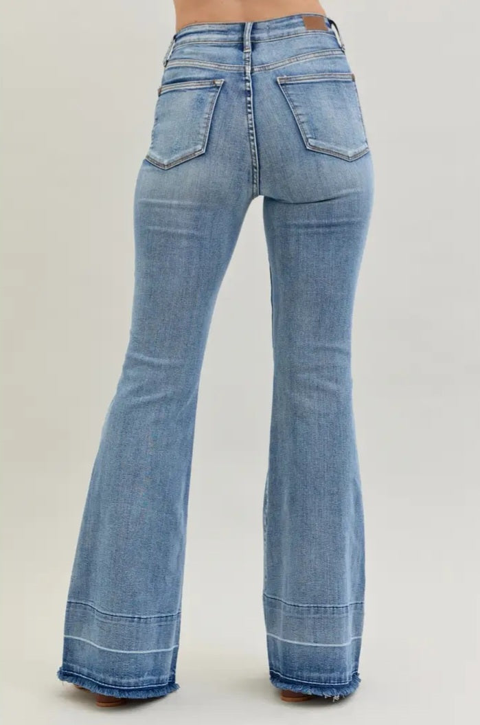 High Waisted Tummy Control Release Hem Flare