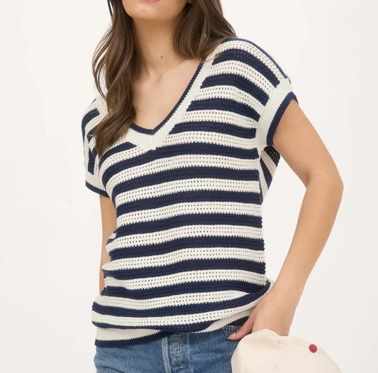 Nautical Crochet Pullover