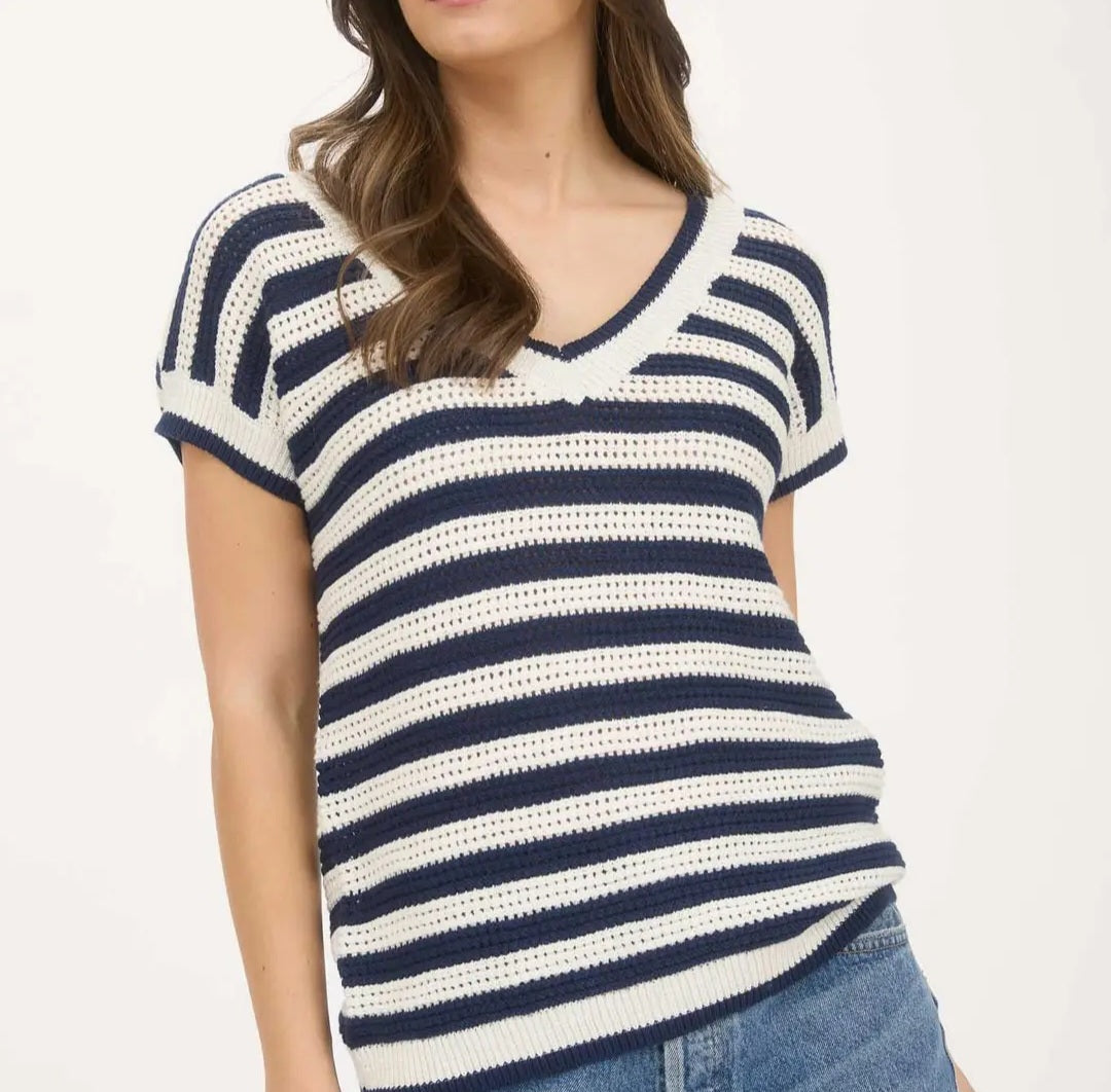 Nautical Crochet Pullover